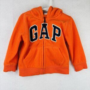 Baby Gap Boys Toddler Size 3 Years Zip Up Hoodie Jacket Fleece Orange Blue